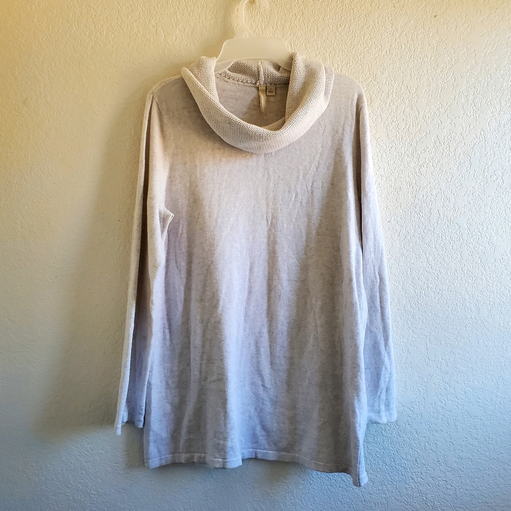 Pure Jill Sweatshirt Gray Longsleeve Cowl Neck Cozy